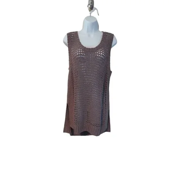 BCBG Cotton Crochet Sandi Tank top - Picture 1 of 5